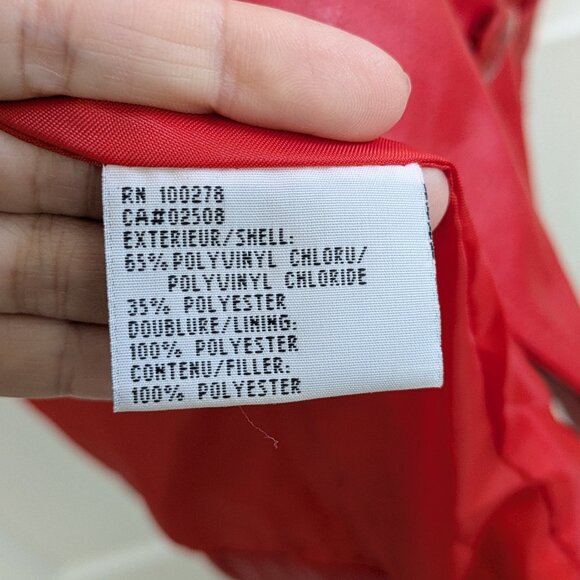 Cute Vintage Red Faux Leather Trench Coat/Jacket - Picture 4 of 5